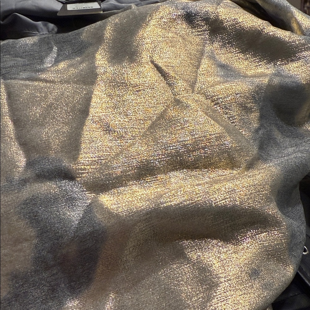Fashion Nova Gray and Cream Metallic Midi Dress - Picture 2 of 3